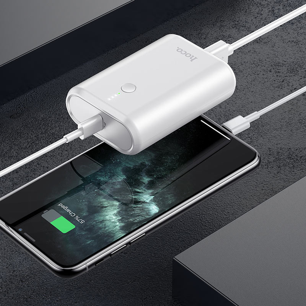Павербанк PowerBank зі швидкою зарядкою HOCO Mayflower Q3 10000mAh |1USB/1Type-C, 3A/20W, PD/QC| Білий - зображення 5