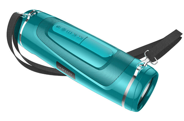 Портативная блютуз колонка с фонариком BOROFONE Empyreal BR7 |AUX, SD-card, Bluetooth, USB,FM-Radio| Бирюзовый - изображение 5