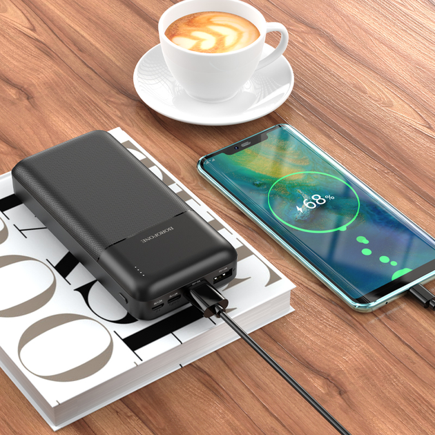 Повербанк ультра тонкий с LED индикатором 20000mAh BOROFONE BJ16A Cube |2USB, 2A| Черный - Фото 8 Повербанк ультра тонкий с LED индикатором 20000mAh BOROFONE BJ16A Cube |2USB, 2A| Черный - изображение 8
