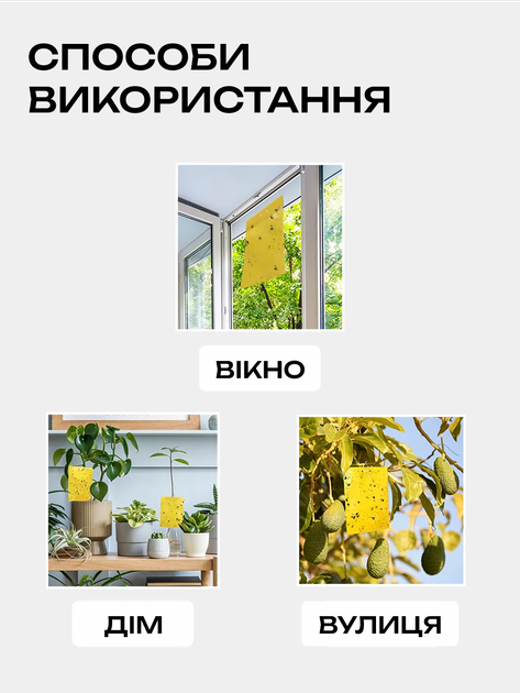 Липкая лента от вредителей и насекомых 10×15 см 10шт. - Фото 3 Липкая лента от вредителей и насекомых 10×15 см 10шт. - изображение 3
