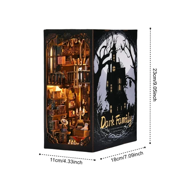 Бук Нук Венсдей 3D Інтер'єрний конструктор Wednesday Dark Family DIY Book Nook Kit SL-04 - изображение 3