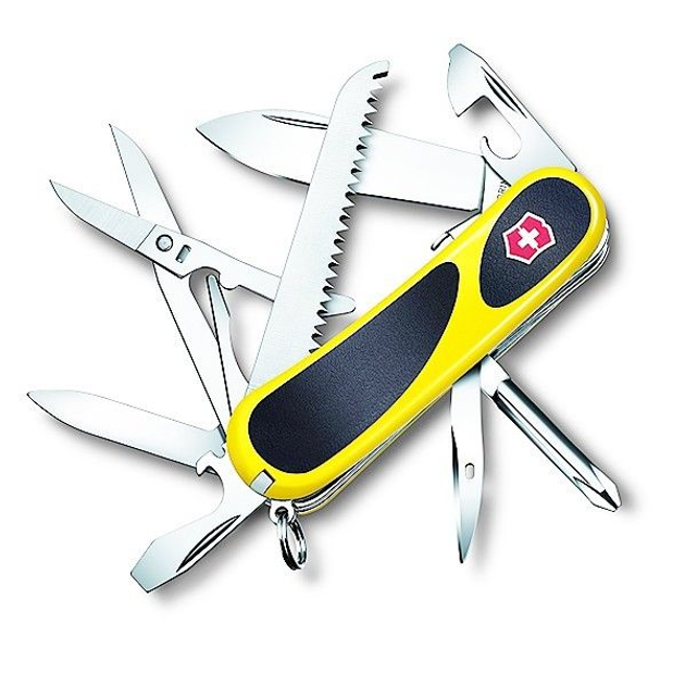 Нож Victorinox Delemont EvoGrip S18 85 мм желтый черный блистер 2.4913.SC8B1 - изображение 1