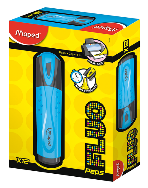 Текст-маркер FLUO PEPS Classic, блакитний - Фото 2 Текст-маркер FLUO PEPS Classic, блакитний - зображення 2