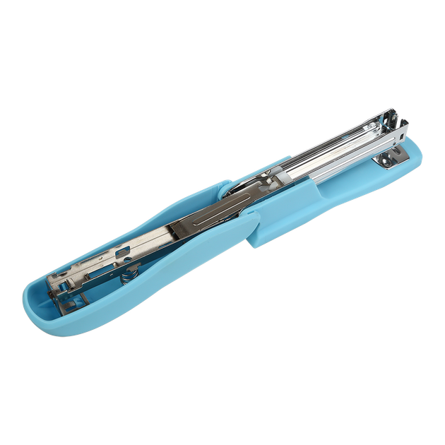 Степлер пластиковый, RUBBER TOUCH, 20 л., (скобы №24; 26), 127х54х33 мм, голубой - изображение 6