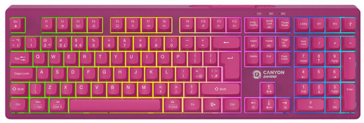 Klawiatura bezprzewodowa Canyon Fortnax GKW-2 Pink (CND-SKBW2) - obraz 1