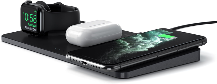 Бездротовий зарядний пристрій Satechi Trio Wireless Charging Pad Space Grey (ST-X3TWCPM) - зображення 3