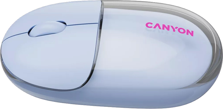 Миша Canyon OnClick 24 Dual-mode Silent Bluetooth/Wireless Transparent/Blue (CNS-CMSW24BL) - зображення 4