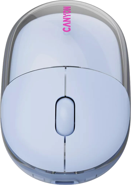 Миша Canyon OnClick 24 Dual-mode Silent Bluetooth/Wireless Transparent/Blue (CNS-CMSW24BL) - зображення 9