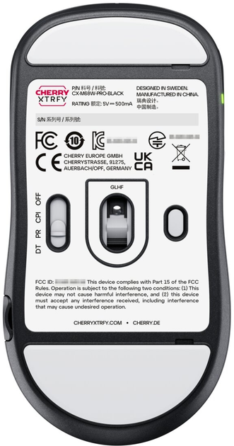 Миша Cherry Xtrfy M68 Pro 8K Wireless/USB Black (CX-M68W-PRO-BLACK) - зображення 7