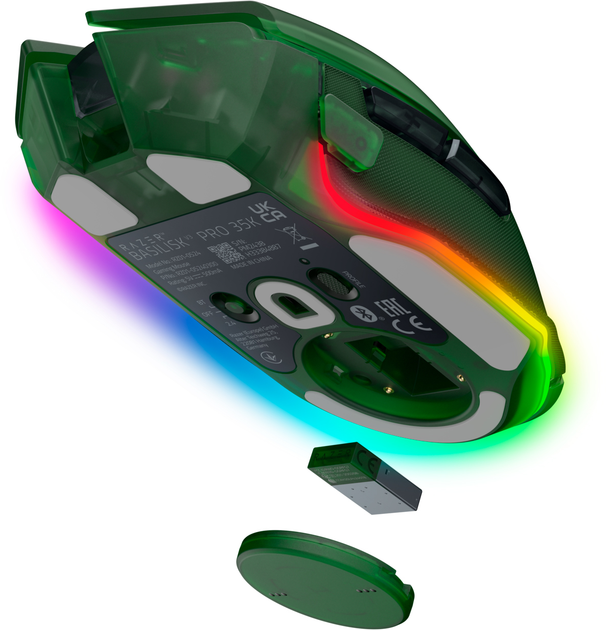 Mysz Razer Basilisk V3 Pro Wireless/Bluetooth/USB 35K Phantom Green (RZ01-05240300-R3G1) - obraz 4