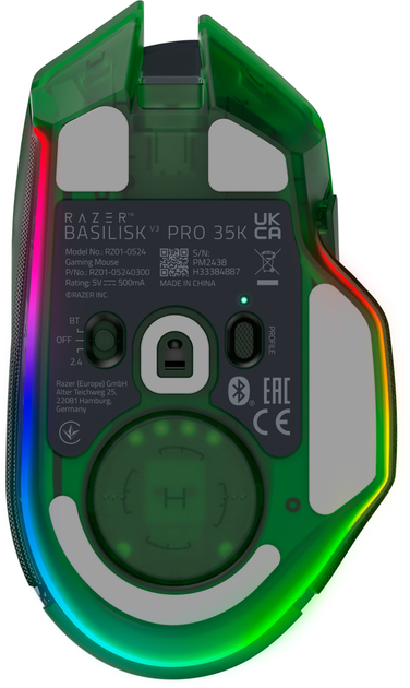 Mysz Razer Basilisk V3 Pro Wireless/Bluetooth/USB 35K Phantom Green (RZ01-05240300-R3G1) - obraz 5