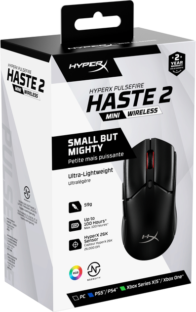 Mysz HyperX Pulsefire Haste 2 Mini Wireless Black (7D388AA) - obraz 9
