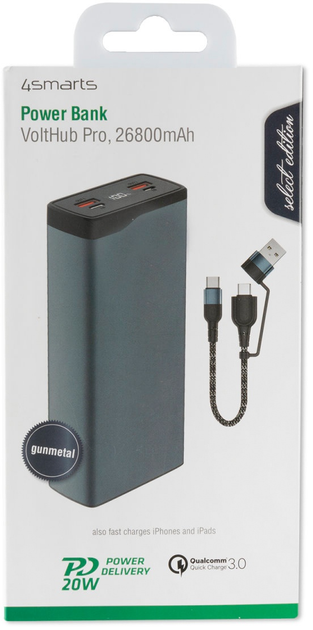 УМБ 4Smarts VoltHub Pro 26800 mAh 22.5W (53219) Gun Metal (4250774954726) - зображення 7