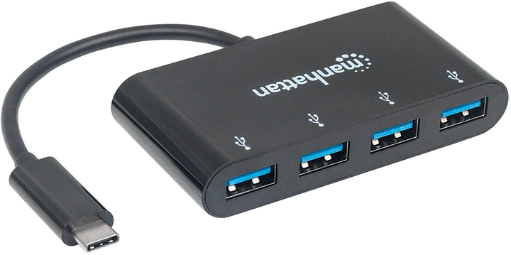 USB-хаб Manhattan Type-C на 4 порти USB 3.0 (162746) - зображення 2