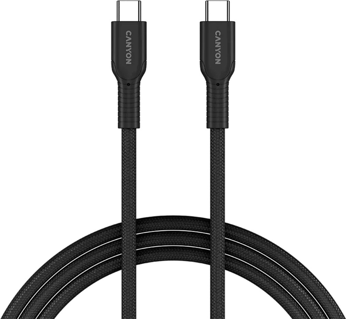 Kabel Canyon OnWire 60CL C-C 60W COLOR Braided 1 m Black (CND-CCAP60AB10B) - obraz 1