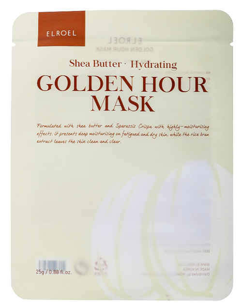 Тканинна маска для обличчя Elroel Golden Hour Mask Shea Butter Зволожувальна 25 г (8809647113263) - зображення 1