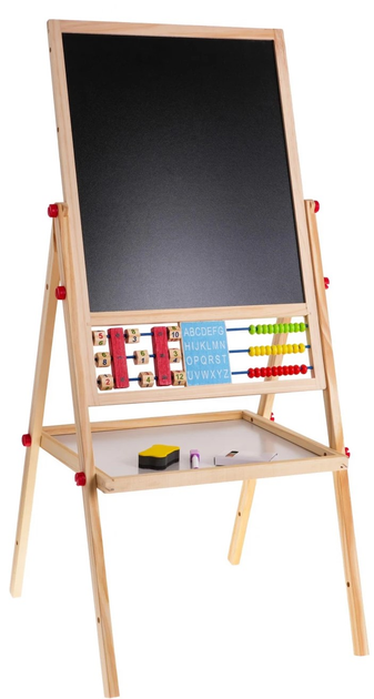 Дерев'яна двостороння дошка для дітей 3+ Освітня магнітно-крейдяна дошка + аксесуари (ZDR.YW-080) (5903864909029) - зображення 8