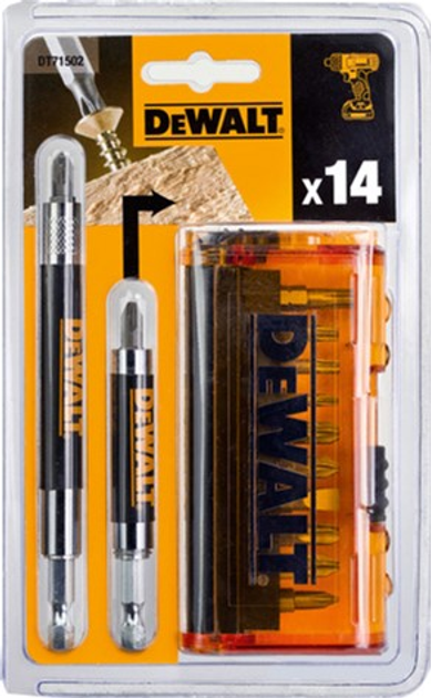 Zestaw końcówek wkrętarskich DeWalt 14 szt. (DT71502) - obraz 1