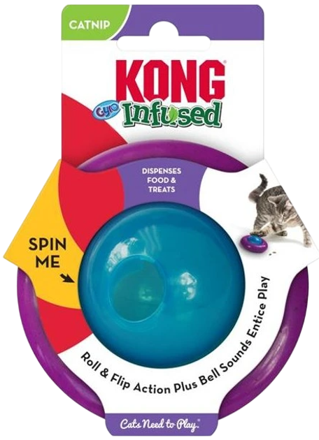 М'яч-іграшка KONG Cat Gyro для ласощів для котів (35585034393) - зображення 1