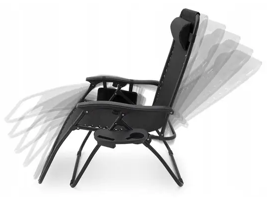 Шезлонг пляжный для отдыха и дачи Zero Gravity 707 Black+кружка в подарок - Фото 3 Шезлонг пляжный для отдыха и дачи Zero Gravity 707 Black+кружка в подарок - изображение 3