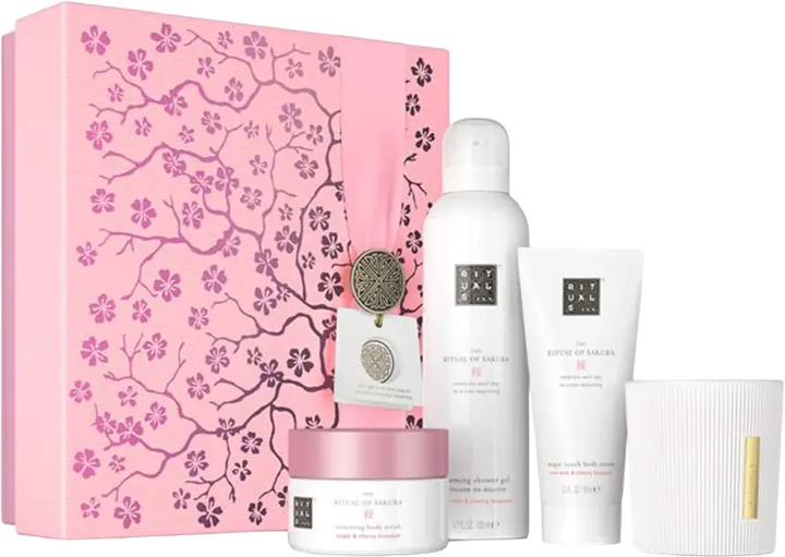 Zestaw Rituals The Ritual Of Sakura Krem do ciała 100 ml + Peeling do ciała 125 ml + Żel pod prysznic 200 ml + Świeca zapachowa 140 g (8719134184549) (955555913143820) - Outlet - obraz 1
