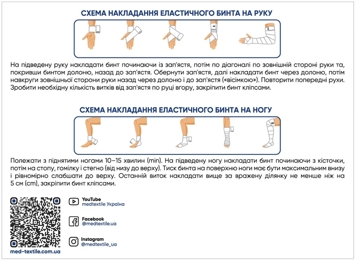 Бинт эластичный медицинский MedTextile высокой растяжимости без латекса 5 м x 8 см (4820137299100) - изображение 2