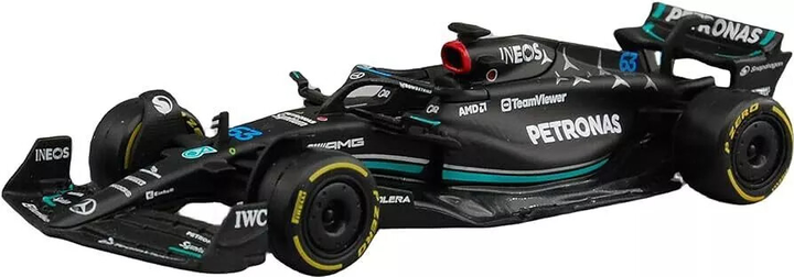 Metalowy model samochodu Bburago F1 Mercedes-AMG W14 E63 George Russell 1:43 Czarny 18-38080 (4893993015962) - obraz 3