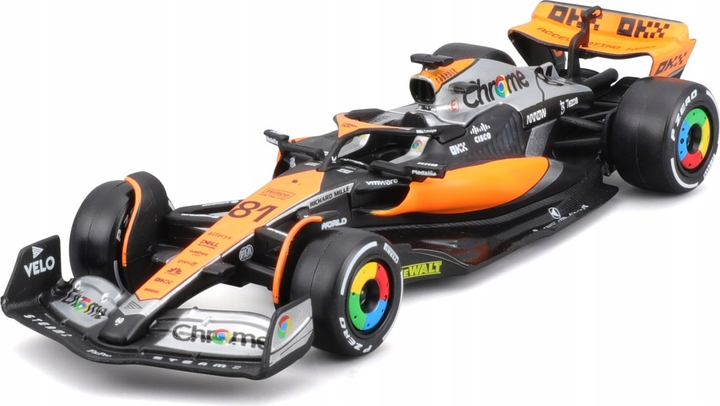 Metalowy model samochodu Bburago F1 Team Mclaren MCL60 Oscar Piastri 1:43 Czarno-pomarańczowy 18-38087-NOR (4893993016198) - obraz 7