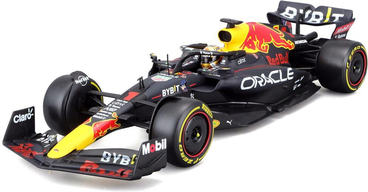 Metalowy model samochodu Bburago F1 Red Bull Racing Oracle RB18 Max Verstappen 1:24 Czarny BU28026-VE (4893993280261) - obraz 2
