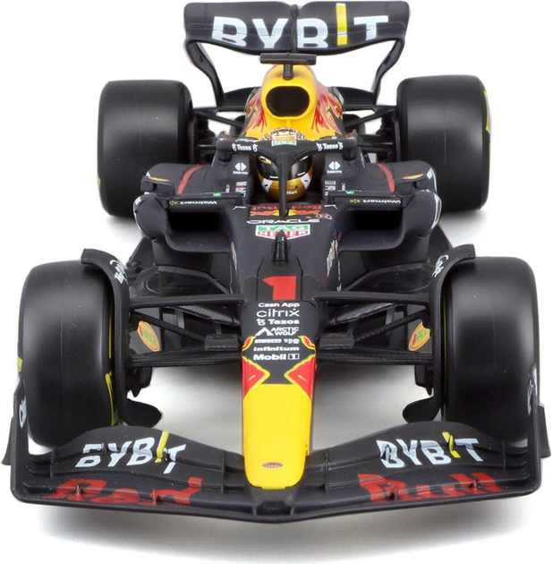 Metalowy model samochodu Bburago F1 Red Bull Racing Oracle RB18 Max Verstappen 1:24 Czarny BU28026-VE (4893993280261) - obraz 4