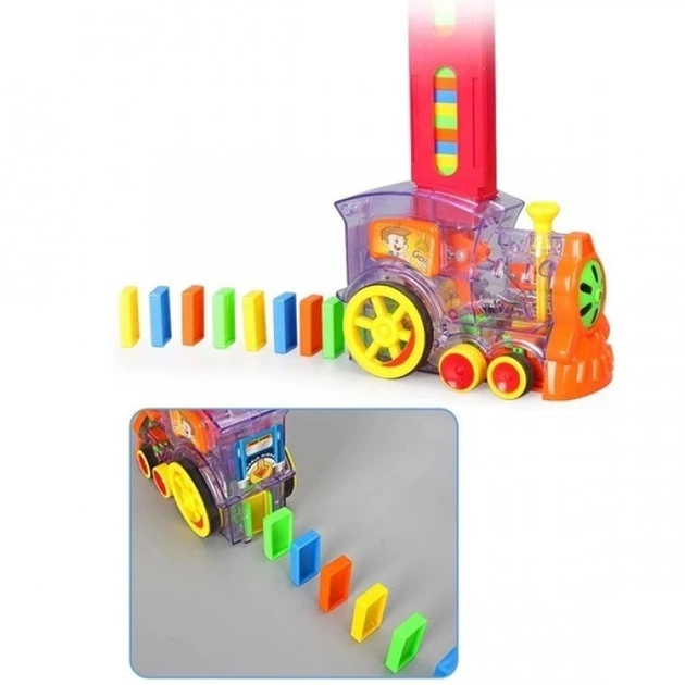 Развивающая игрушка Паровозик из домино Domino Train Детский конструктор для поезд-домино - изображение 6