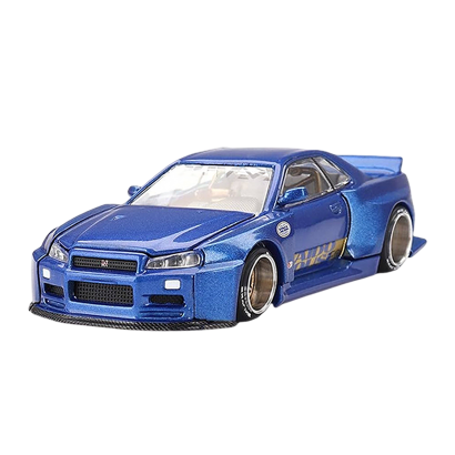 ミニGT 1/64 日産 スカイライン BNR34 街道ハウス Nismo 青 Машинка Premium Kaido House x MiNI GT Skyline GT-R (R34) Kaido