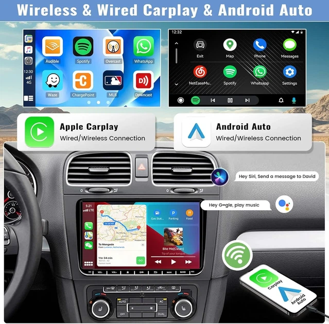 Штатная автомагнитола CAMECHO для VW Golf 5 6 Polo T5 Tiguan Seat / 7" / Сенсорная / 2/64Гб / Android 13 / Apple CarPlay / Android Auto / Bluetooth / WI-FI / GPS / USB Б/В - изображение 3