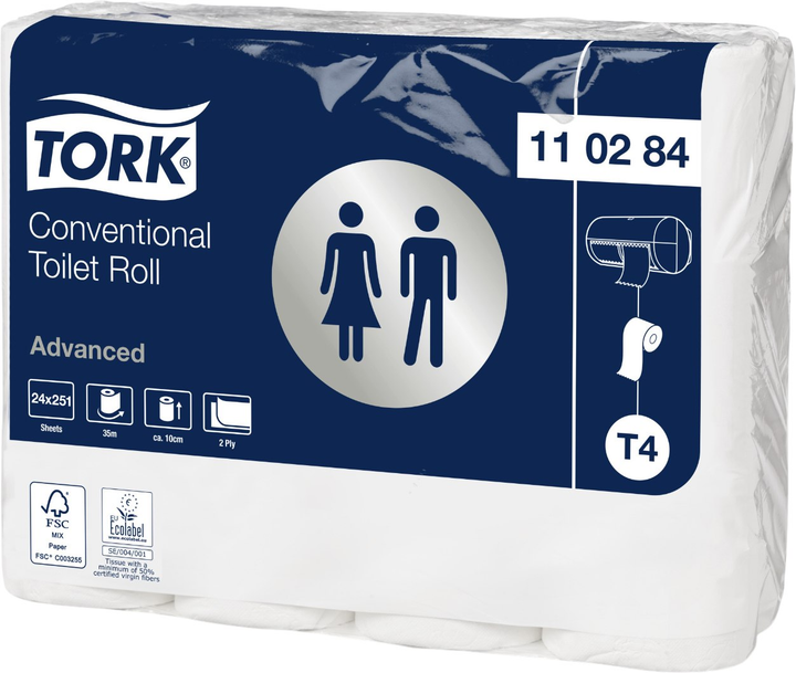 Zestaw papieru toaletowego Tork Advanced T4 dwuwarstwowy 24 szt (7322540493948) - obraz 1