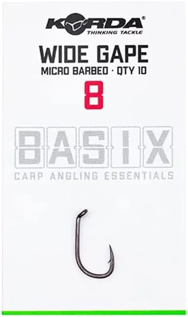 Крючки Korda Basix Wide Gape №8 10шт (KBX004) - Фото 1 Крючки Korda Basix Wide Gape №8 10шт (KBX004) - изображение 1