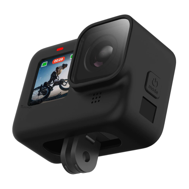 Силиконовый защитный чехол для ГоПро GoPro Hero 12 Black с ремешком и крышкой Черный - изображение 3