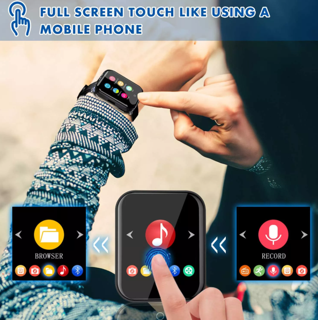 MP3 / MP4 плеер 16GB Bluetooth + Type-C наушники. Мп3 плеер с блютуз для спорта, бега mini DF34 RUIZU - изображение 6