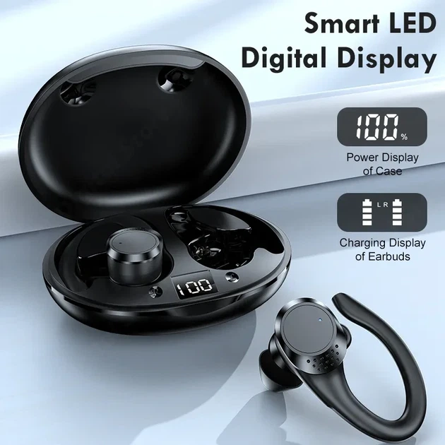Беспроводные Наушники Bluetooth с креплением за ухом LED RMY90. Вакуумные Наушники Блютуз Блютус для телефона - изображение 2