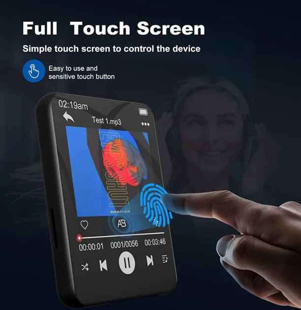 MP3 MP4 плеер с сенсорным экраном 2.4'' Touch Screen, Bluetooth плеер для спорта и бега CSD75 - изображение 4