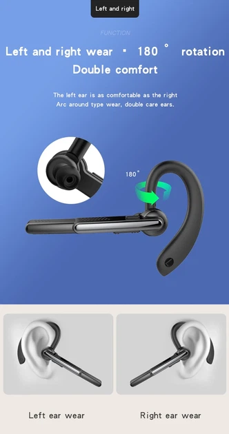 Беспроводная Bluetooth гарнитура. Блютуз блютус гарнитура для телефона, смартфона Yoozi DR5 - изображение 6