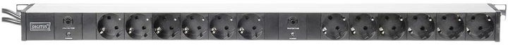 Мережевий фільтр Digitus 19" 1U 12x розеток Black (DN-95405) - зображення 4