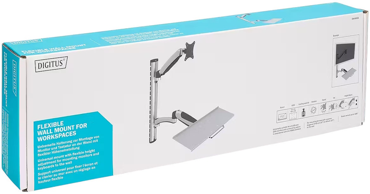 Настінне кріплення Digitus 15-27" Silver/Black (DA-90354) - зображення 6