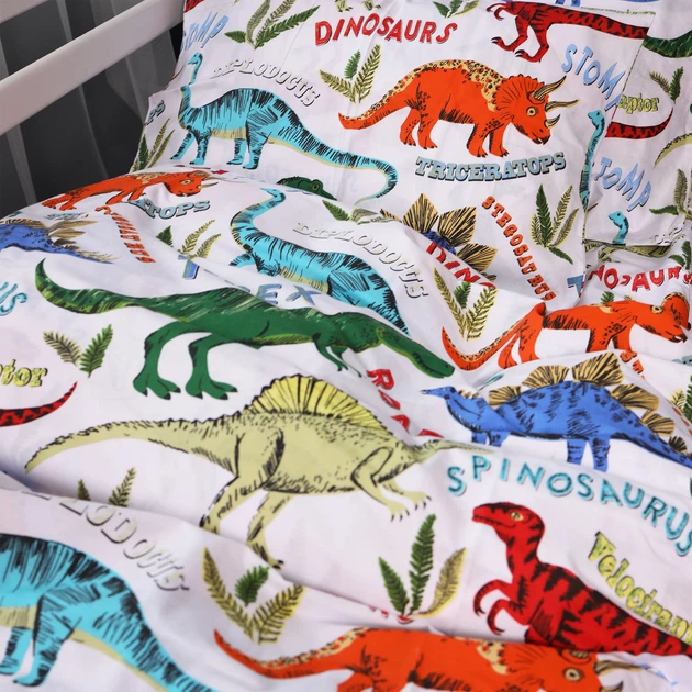 Комплект постельного белья Mirson Полуторный 143х210 см Kids Time 17-0868 Dino World Бязь (2200012066911) - изображение 2
