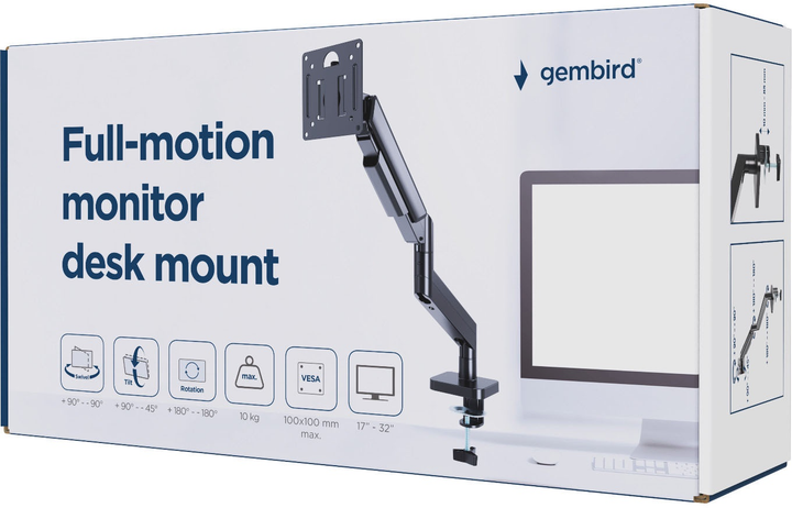 Настільне кріплення Gembird Single Monitor 17-32" Black (MA-DA1-04) - зображення 5