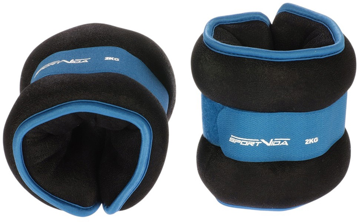 Obciążenia na nadgarstki ręce i nogi SportVida SV-HK0036 2 x 2 kg Niebieskie - obraz 2