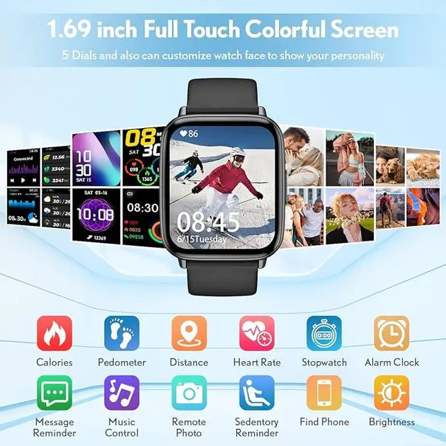 Смарт-часы Черные Спортивные часы, Фитнес-трекер, Часы мужские, Smart watch IP68 - изображение 2