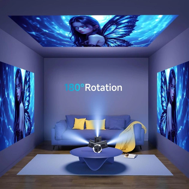 Мініпроєктор з WiFi та Bluetooth Android TV 11.0 і підтримкою WiFi 2.4G/5G та Bluetooth - Фото 2 Мініпроєктор з WiFi та Bluetooth Android TV 11.0 і підтримкою WiFi 2.4G/5G та Bluetooth - зображення 2