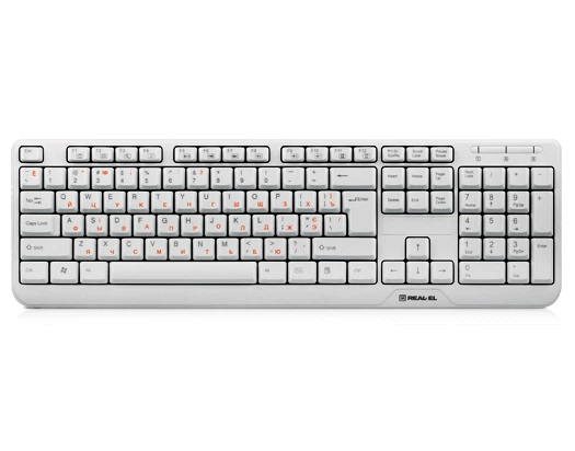 Клавиатура REAL-EL Standard 500 Ukr White USB - Фото 1 Клавиатура REAL-EL Standard 500 Ukr White USB - изображение 1