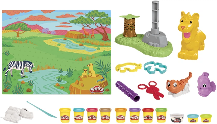 Zestaw kreatywny Hasbro Play-Doh z masą plastyczną Lew i przyjaciele F7221 (5010996121806) - obraz 3