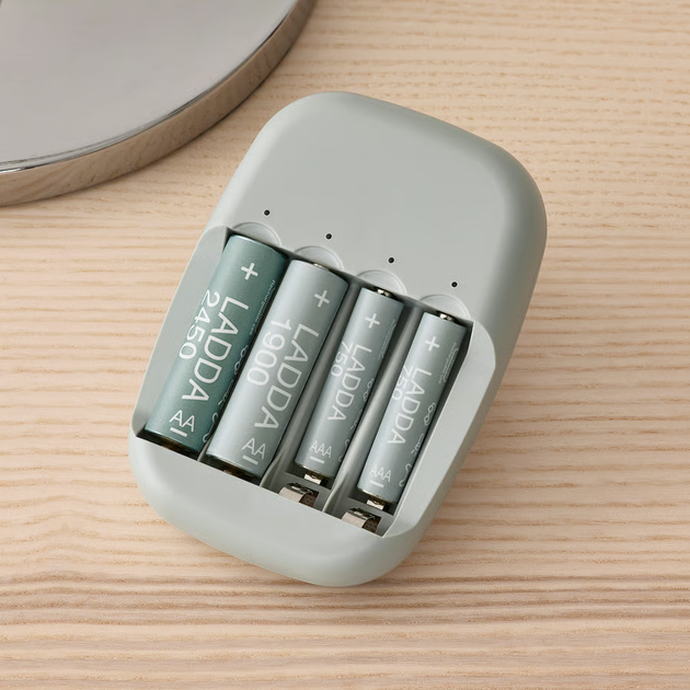 Аккумуляторные батарейки IKEA LADDA 4 шт AA (HR6) 1900 mAh 1.2V Ni-MH многоразовые аккумуляторы набор ИКЕА ЛАДДА 005.098.14 - изображение 6